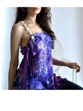White Agatha Silk One Shoulder Top